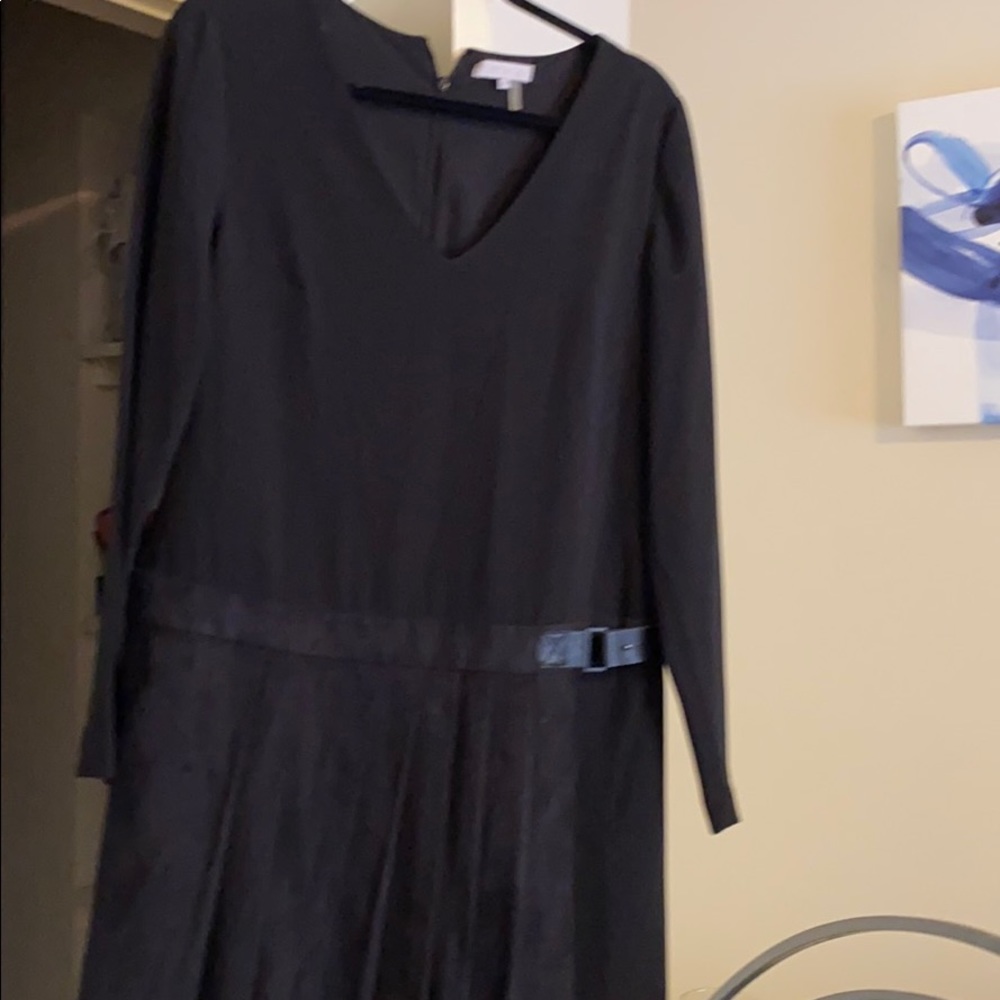 Black dress w/ suede pleated bottom